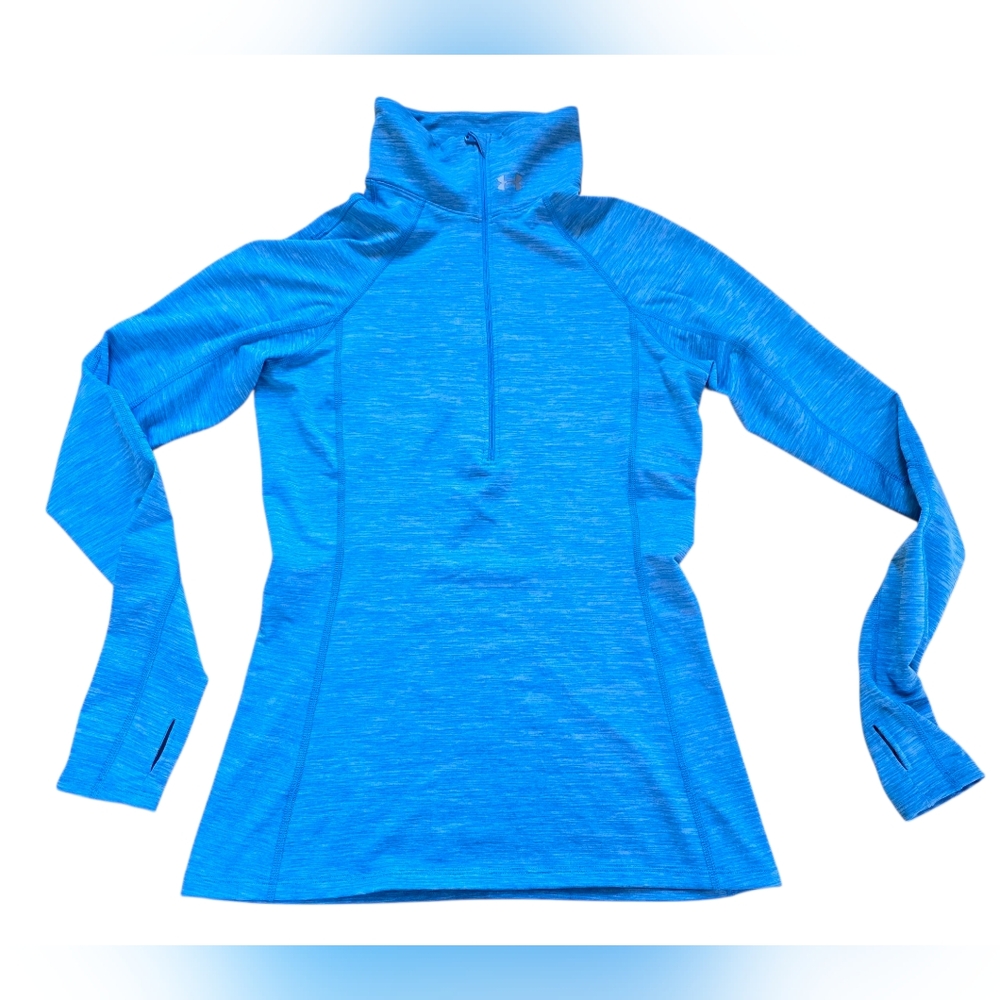 Under Armour Shirt Cold Gear Long Sleeve 1/4 Zip Blue Size M